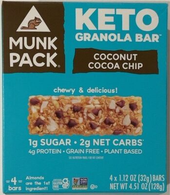 Coconut Cocoa Chip Keto Granola Bars, Coconut Cocoa Chip
