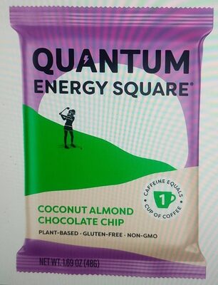 Coconut Almond Chip Coffee-Infused Energy Squares Bar, Coconut Almond Chip
