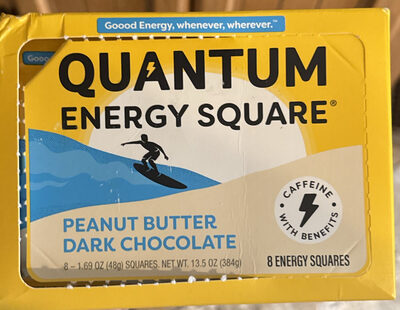 Peanut Butter Dark Chocolate Coffee-Infused Energy Squares Bars, Peanut Butter Dark Chocolate