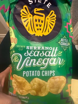 Sea Salt & Vinegar Kettle Cooked Potato Chips, Sea Salt; Vinegar