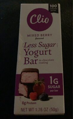 Mixed Berry Flavored Less Sugar Yogurt Bar In Chocolatey Coating, Mixed Berry