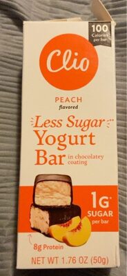 Peach Flavored Less Sugar Yogurt Bar In Chocolatey Coating, Peach