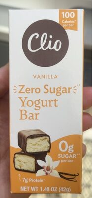 Vanilla Zero Sugar Yogurt Bar, Vanilla