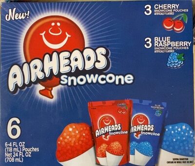 Cherry, Blue Raspberry Flavored Snowcone Pouches, Cherry, Blue Raspberry
