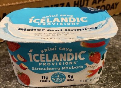Strawberry Rhubarb Extra Creamy Skyr Whole Milk Yogurt, Strawberry