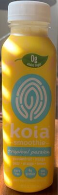 Tropical Passion Plant-Based Blended Smoothie, Passion Fruit; Mango; Pear; Orange; Lemon
