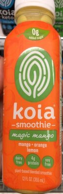 Magic Mango Plant-Based Blended Smoothie, Mango; Orange; Lemon