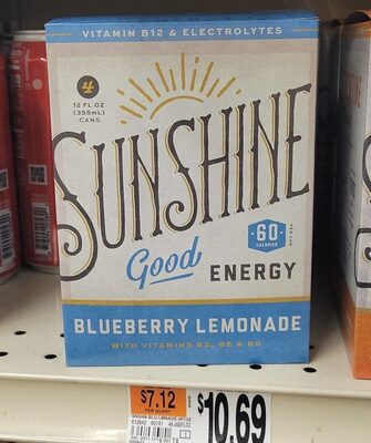 Blueberry Flavored Lemonade Energy Drink, Blueberry