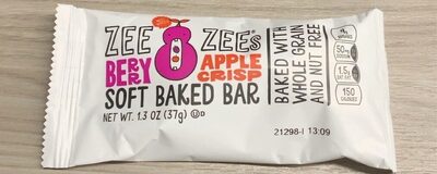 Zee Zees Soft Baked Bar, Berry Apple Crisp, WG, I/W, 1.3 oz