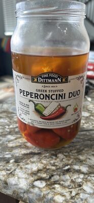 Greek Green & Red Peperoncini Stuffed With Cream Cheese & Feta, Greek Green & Red Peperoncini