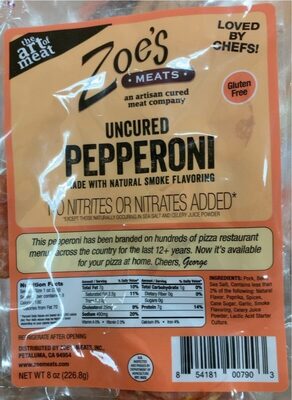 Uncured Pepperoni Meats With Natural Smoke, Uncured Pepperoni With Natural Smoke