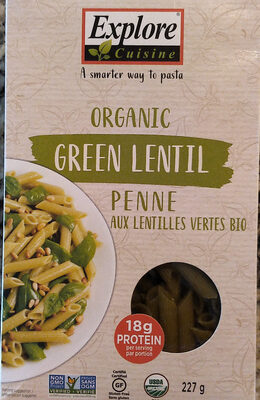 Organic Green Lentil Pasta, Penne