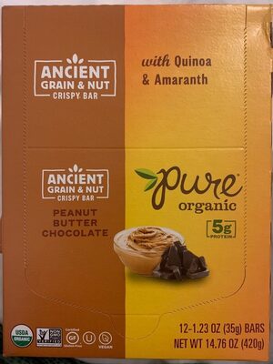 Peanut Butter Chocolate Ancient Grain & Nut Crispy Bars, Peanut Butter Chocolate
