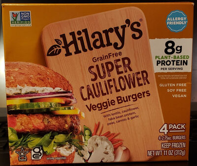 Grain Free Super Cauliflower Veggie Burgers, Super Cauliflower