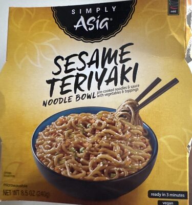 Sesame Teriyaki Pre-Cooked Noodles & Sauce With Vegetables & Toppings Noodle Bowl, Sesame Teriyaki