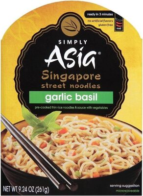 Garlic Basil Singapore Street Noodles, Garlic Basil