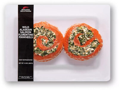 Wild Alaskan Salmon Florentine Pinwheels, Wild Alaskan Salmon