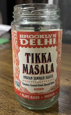 Tikka Masala Mild Coconut Cream, Tomato & Roasted Spices Indian Simmer Sauce, Tikka Masala