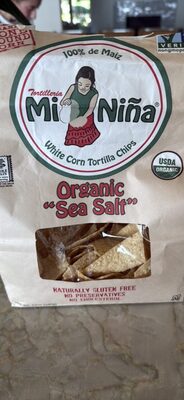 "Sea Salt" Organic White Corn Tortilla Chips, "Sea Salt"