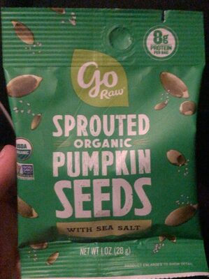 Organic Sprouted Pumpkin Seeds With Sea Salt, Sea Salt