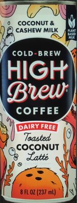 Toasted Coconut Flavor Dairy Free Nitro Latte Cold-Brew Coffee, Toasted Coconut