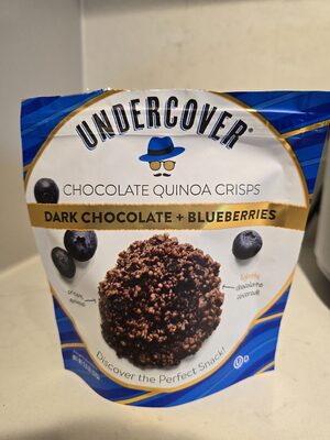 Dark Chocolate + Blueberries Crispy Quinoa Lightly Covered With Premium Chocolate, Dark Chocolate + Blueberries