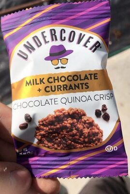 Milk Chocolate + Currants Crispy Quinoa Lightly Covered With Premium Chocolate, Milk Chocolate + Currants