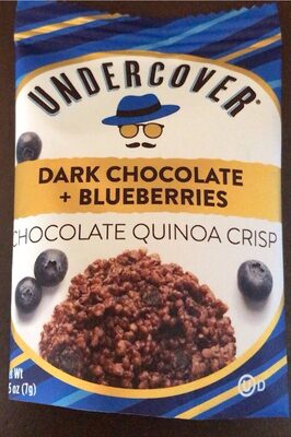 Dark Chocolate + Blueberries Crispy Quinoa Lightly Covered With Premium Chocolate, Dark Chocolate + Blueberries