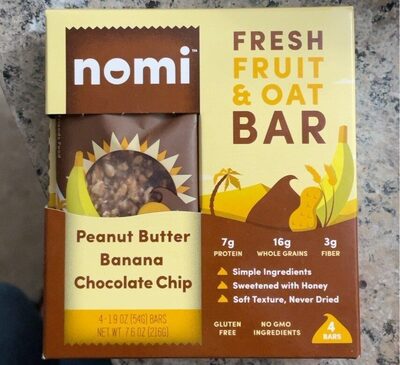 Peanut Butter Banana Chocolate Chip Fresh Fruit & Oat Bar, Peanut Butter Banana Chocolate Chip