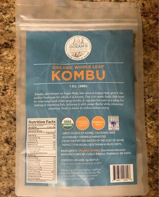 Organic Whole Leaf Kombu