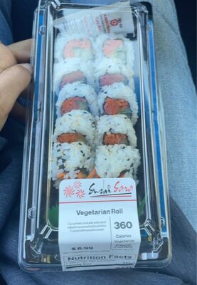 Vegetarian Cucumber, Avocado And Carrot Rolled In Seaweed And Sushi Rice, Coated With Sesame Seeds Roll, Vegetarian