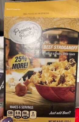 Beef Stroganoff Pasta In A Creamy White Sauce, Beef