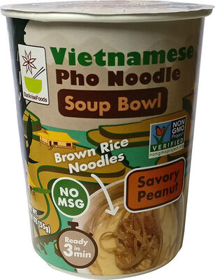 Vietnamese Pho Noodle Soup Bowl, Savory Peanut