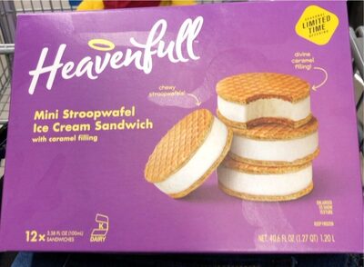 Mini Stroopwafel Ice Cream Sandwich With Caramel Filling, Caramel