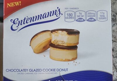 Chocolatey Glazed Cookie Donut Salted Caramel Ice Cream Sandwiches, Chocolatey Glazed Cookie Donut