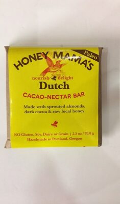 Salted Almond Dark Dutch Cocoa, Raw Honey, Sprouted Almonds And Himalayan Salt Cocoa Truffle Bar, Salted Almond