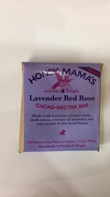 Lavender Rose Dark Cocoa, Raw Honey, Coconut, Hint Of Lavender And Rose Petals Cocoa Truffle Bar, Lavender Rose