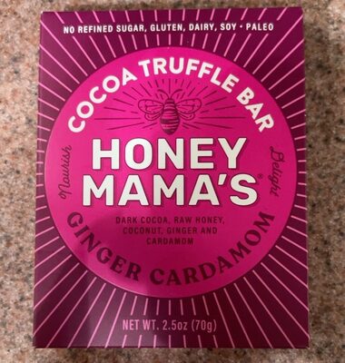 Ginger Cardamom Dark Cocoa, Raw Honey, Coconut, Ginger And Cardamom Cocoa Truffle Bar, Ginger Cardamom
