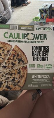 White A Blend Of Melty Mozzarella, Parmesan, Romano & Asiago Cheeses, Spinach & An Italian-Style White Sauce With Garlic On Our Stone-Fired Cauliflower Crust Pizza, White