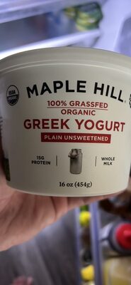 Plain Unsweetened Organic Whole Milk Greek Yogurt, Plain