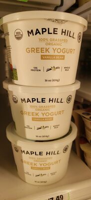 Vanilla Bean Organic Whole Milk Greek Yogurt, Vanilla Bean