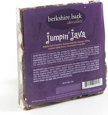 Berkshire Bark, Belgian Dark Chocolate, Roasted Almonds, Espresso Toffee, Crushed Coffee Beans, Caramelized Cocoa Nibs