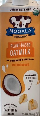 Unsweetened Coconut Organic Plant-Based Oatmilk, Unsweetened Coconut