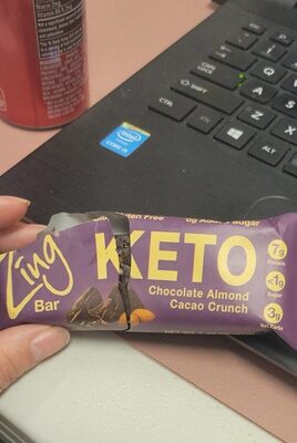 Chocolate Almond Cacao Crunch Plant-Based Keto Bar, Chocolate Almond Cacao Crunch
