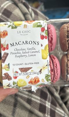 Vanilla - Raspberry Salted Caramel Butter Pistachio - Chocolate - Lemon Original Macarons, Vanilla Raspberry Salted Caramel Butter Pistachio - Chocolate - Lemon