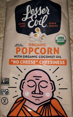 "No Cheese" Cheesiness Organic Popcorn, "No Cheese" Cheesiness