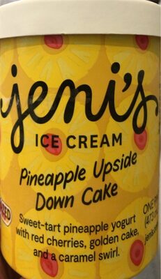 Pineapple Upside Down Cake Sweet-Tart Pineapple With Golden Cake, Red Cherries, And A Caramel Swirl Ice Cream, Pineapple Upside Down Cake