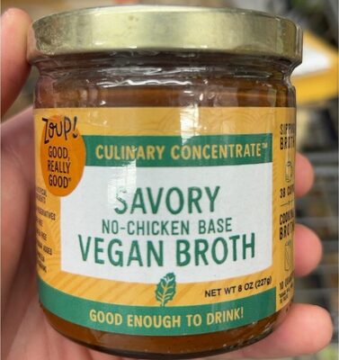 Savory No-Chicken Base Vegan Broth, Savory