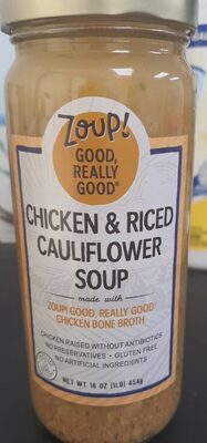 Chicken & Riced Cauliflower Soup, Chicken & Riced Cauliflower