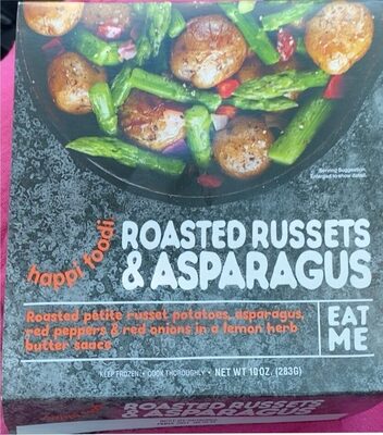 Roasted Petite Russet Potatoes, Asparagus, Red Peppers & Red Onions In A Lemon Herb Butter Sauce, Roasted Russets & Asparagus
